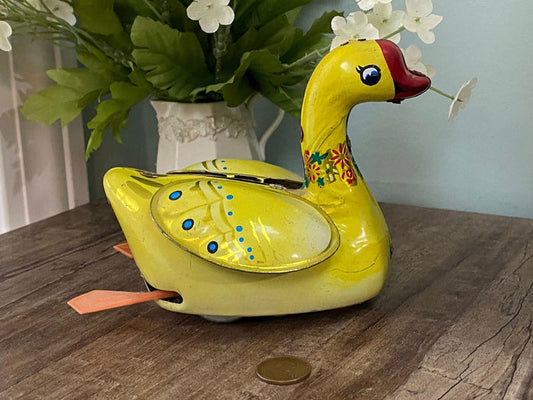 Vintage Swan Tin Litho Toy at Duckwells