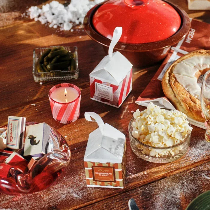 Voluspa Crushed Candy Cane Ornament Pedestal Candle