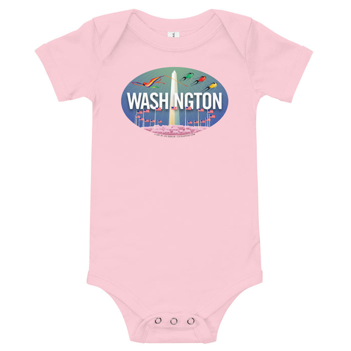 Washington DC skyline Oval, Baby Onesie