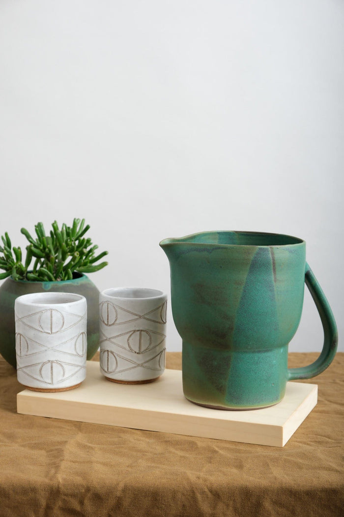 Kati Von Lehman Home Kitchen Pitchers Water Pitcher in Emerald Emerald / 7" H X 6.5" Dia