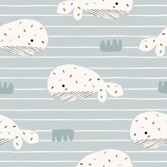 Whales Stripe Light - Family Fabrics B.V.
