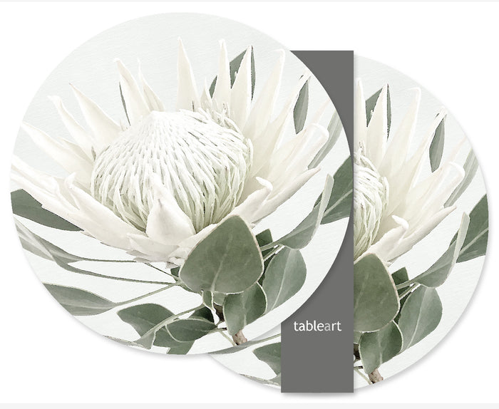 White King Protea Round Placemats
