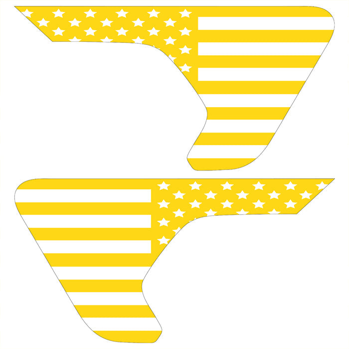 White & Yellow Flag 2pc Vinyl Fender Decal