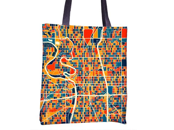 Wichita Map Tote Bag - Kansas Map Tote Bag 15x15