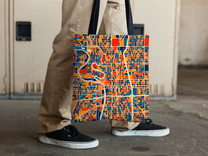 Wichita Map Tote Bag - Kansas Map Tote Bag 15x15