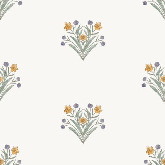 Yellow Purple Flower Cija - Family Fabrics B.V.