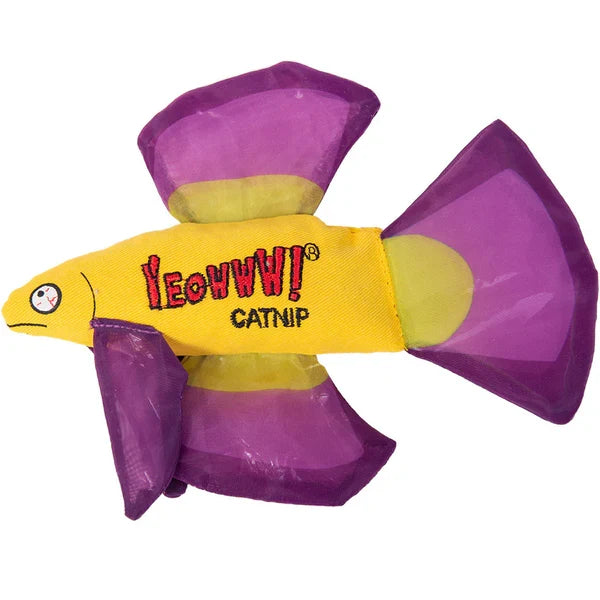 Yeowww! Catnip Mo' Betta Fish Cat Toy – Organic Catnip, 3 Colors