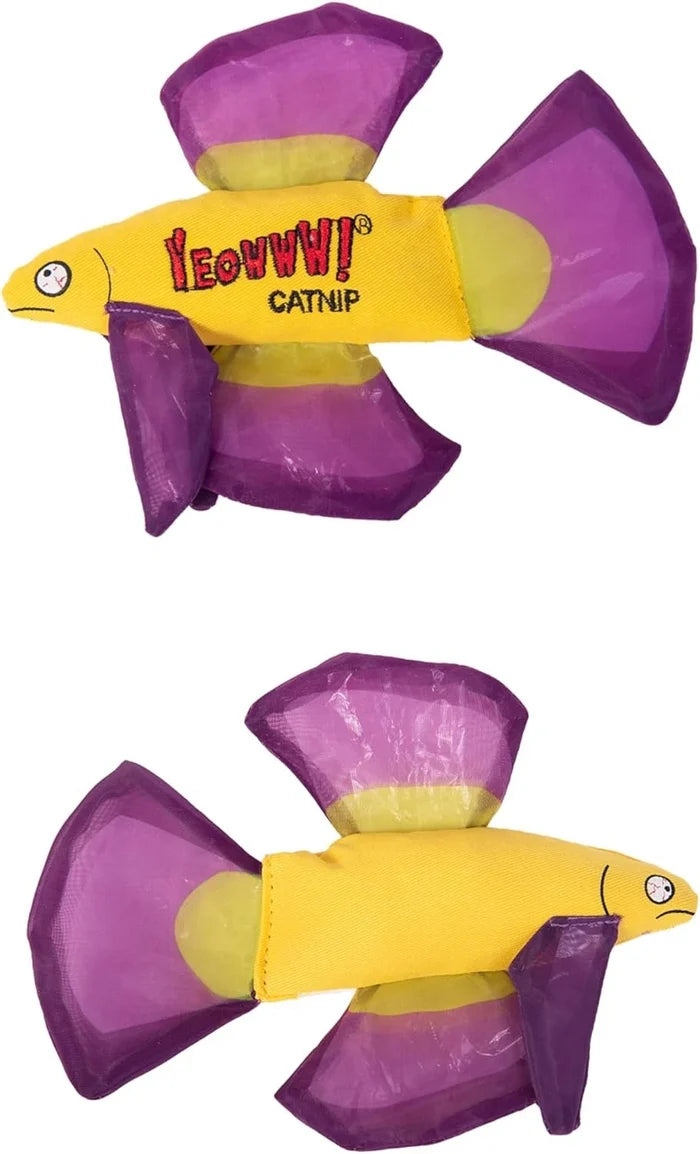 Yeowww! Catnip Mo' Betta Fish Cat Toy – Organic Catnip, 3 Colors