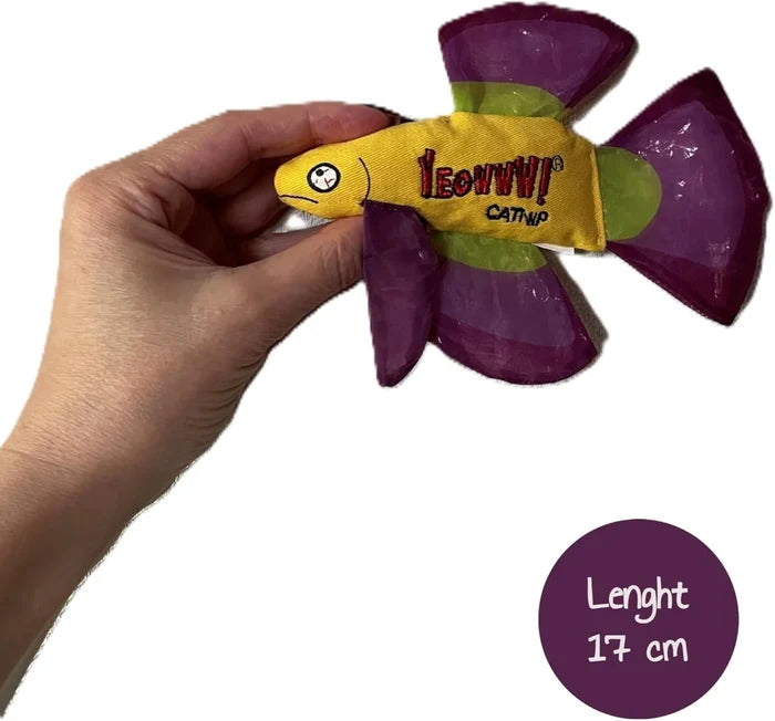 Yeowww! Catnip Mo' Betta Fish Cat Toy – Organic Catnip, 3 Colors
