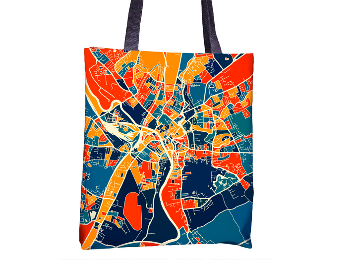 York Map Tote Bag - Yorkshire Map Tote Bag 15x15