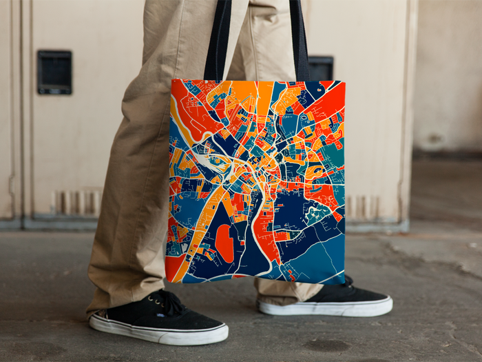 York Map Tote Bag - Yorkshire Map Tote Bag 15x15