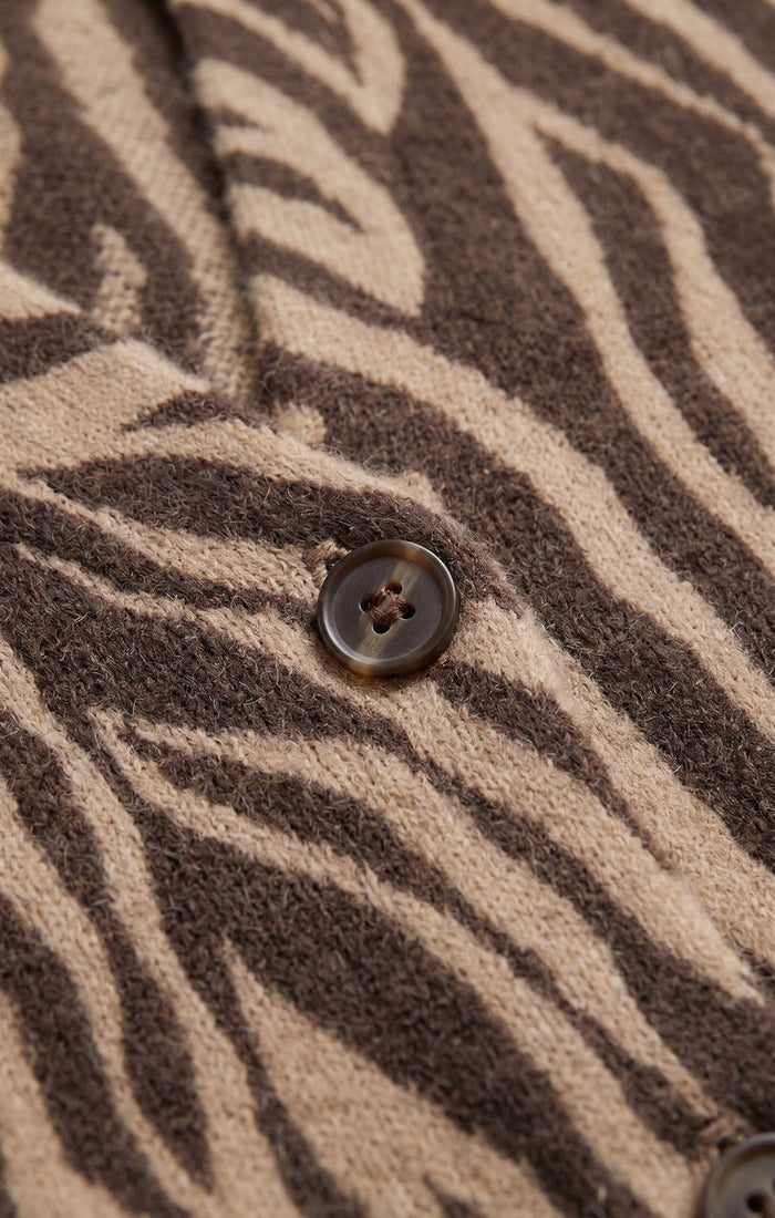 Z Supply All the Wild Zebra Cardigan in Dark Chocolate