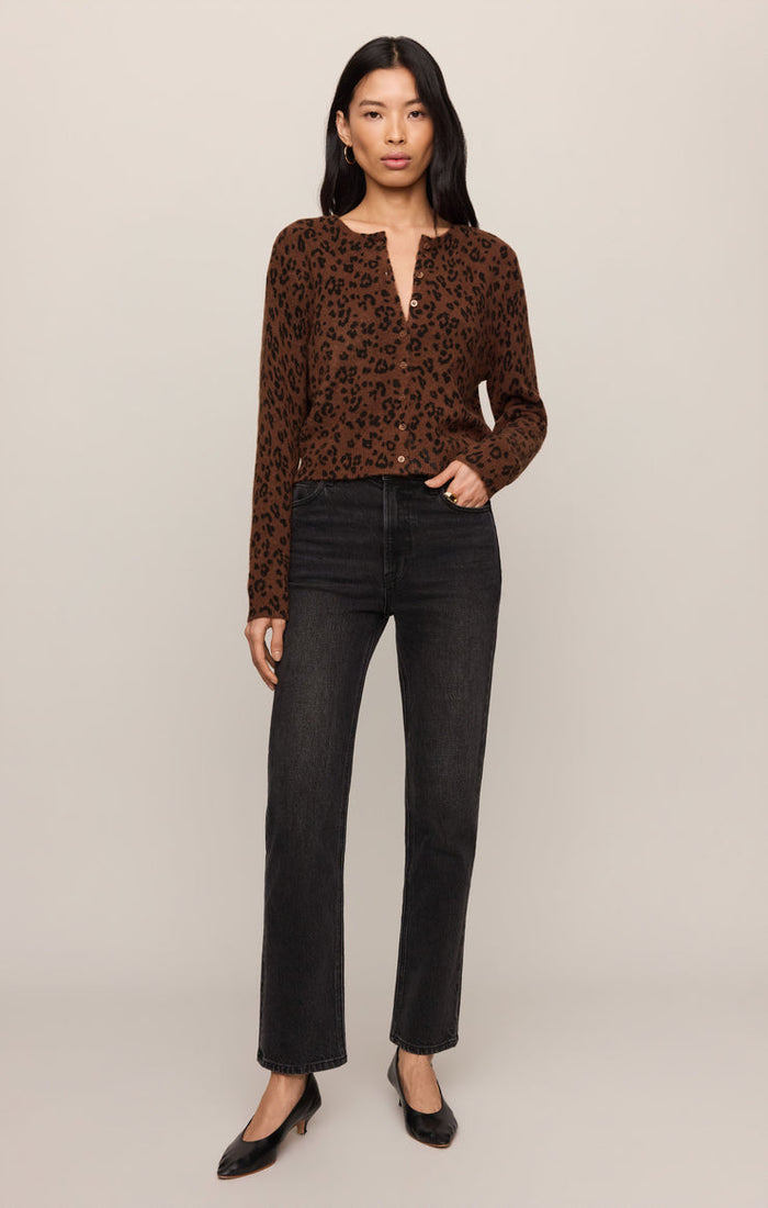 Z Supply Medina Leopard Cardigan in Burnt Umber