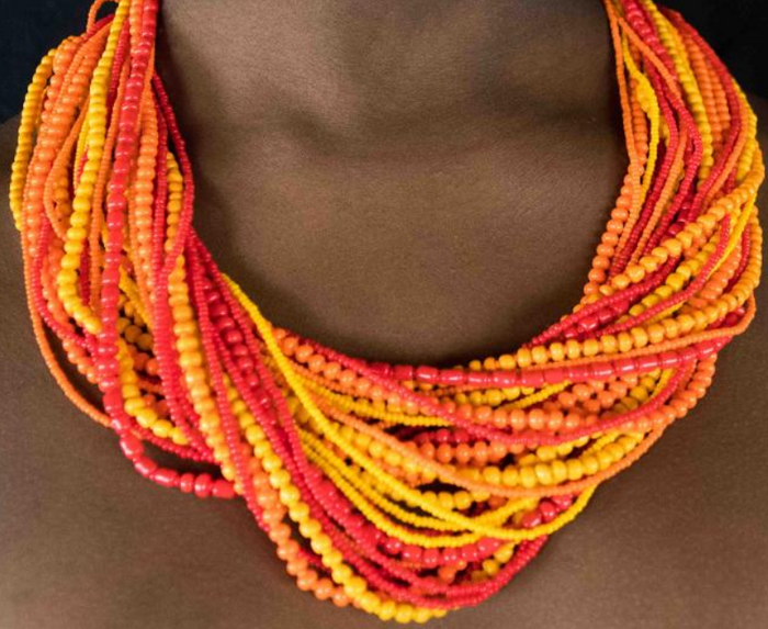 Zulu Beaded 30 Strand Necklace & Bangle Set
